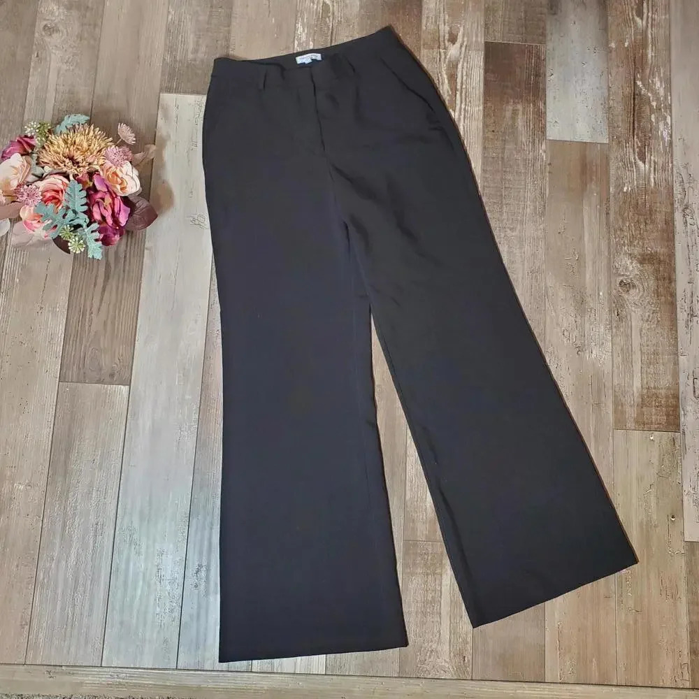 Carolina Belle Montreal Black Wide Leg Dress Pants Trousers Size 6